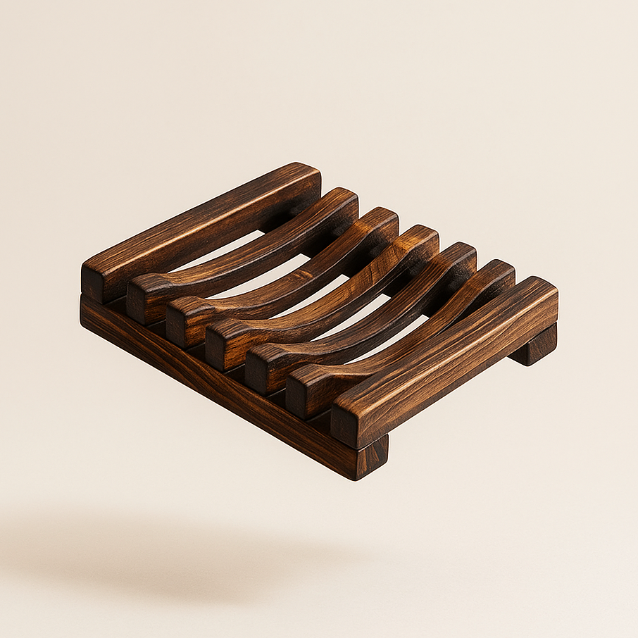 Socle des Rituels — Repose-Savon en Bois Naturel